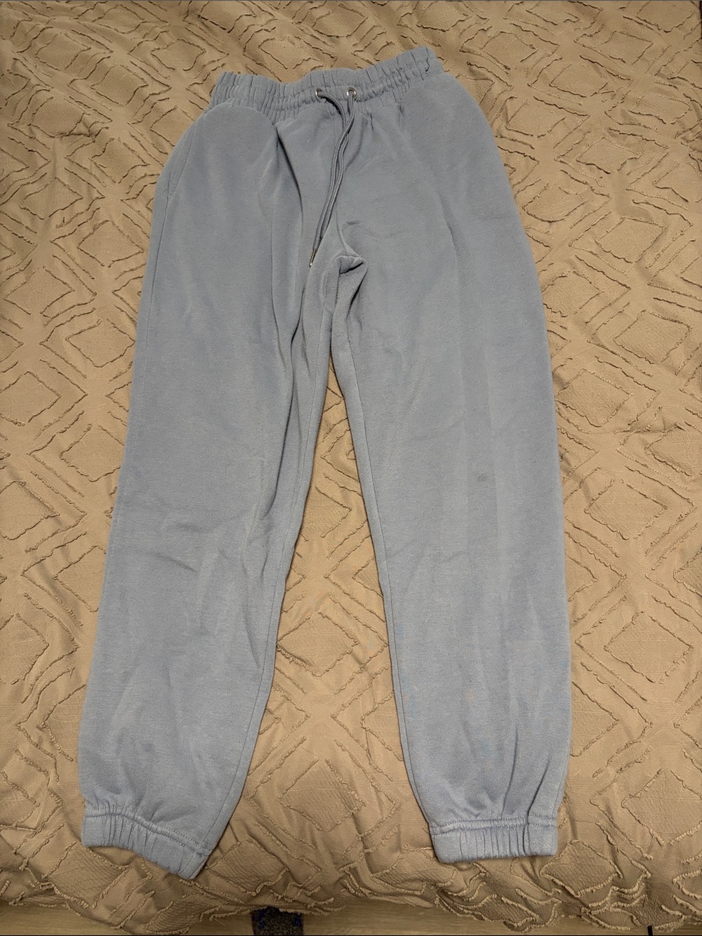 Women’s Light Blue Fleece Sweatpants - Cozy Elastic Waist